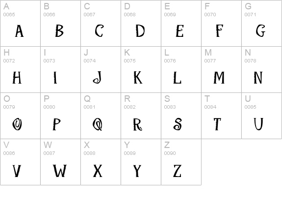 Mambo-Medium uppercase A-Z preview