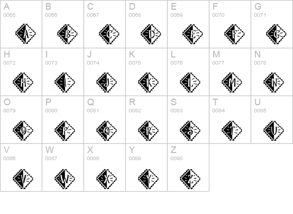 Mambo-MediumInitials uppercase A-Z preview