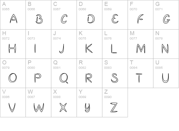 MandelEmpty uppercase A-Z preview