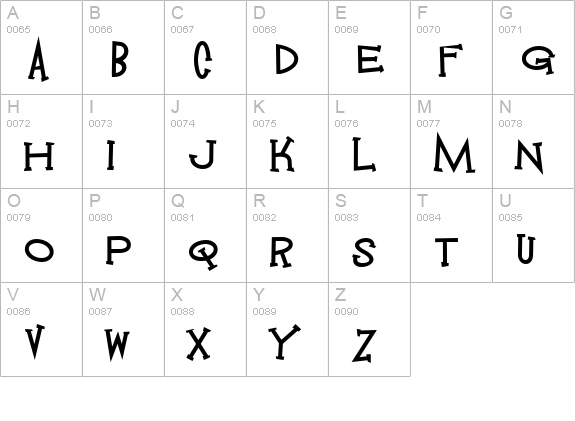 Mandingo uppercase A-Z preview