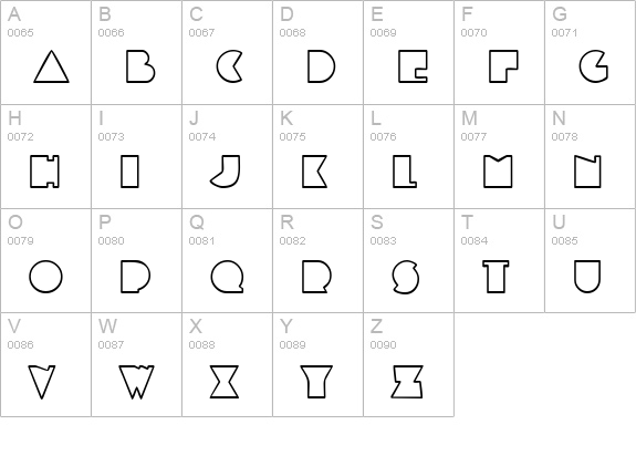 MandrelOutline uppercase A-Z preview