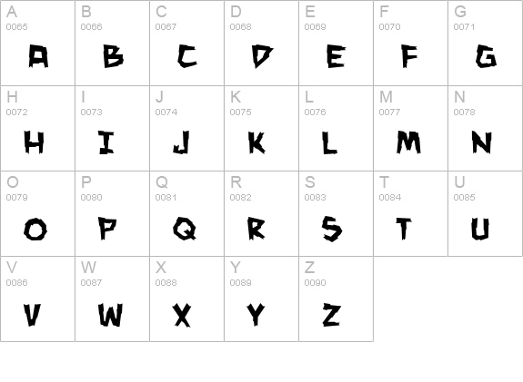 ManEater BB uppercase A-Z preview