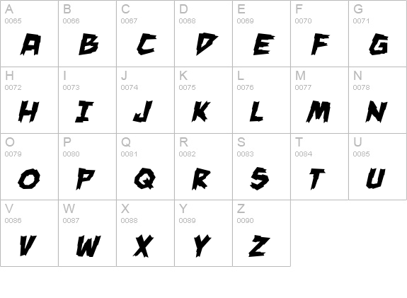 ManEater BB Bold uppercase A-Z preview
