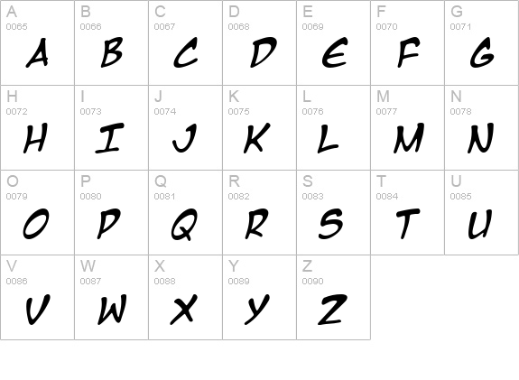 Manga Temple Italic uppercase A-Z preview