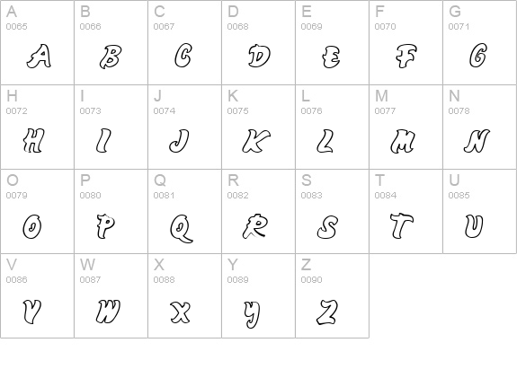Mango uppercase A-Z preview