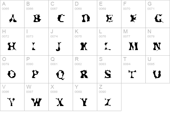 Manslem uppercase A-Z preview