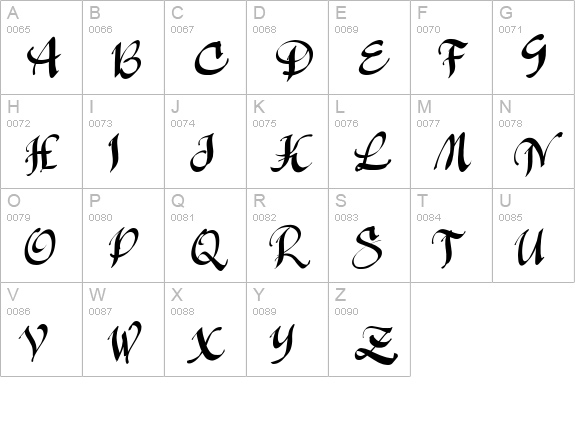 Manualito-Flo uppercase A-Z preview