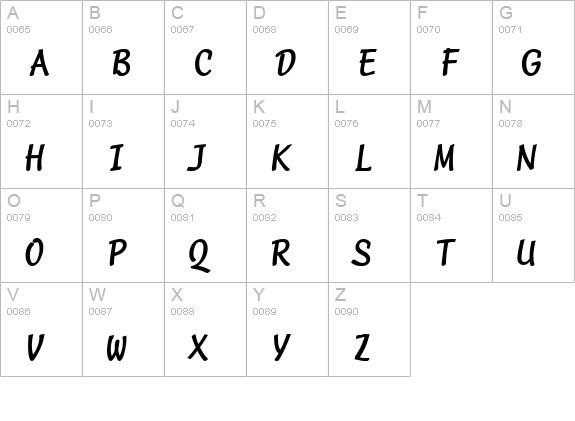 Manuscript Bold uppercase A-Z preview