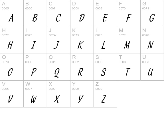 Manuscript Condensed Italic uppercase A-Z preview