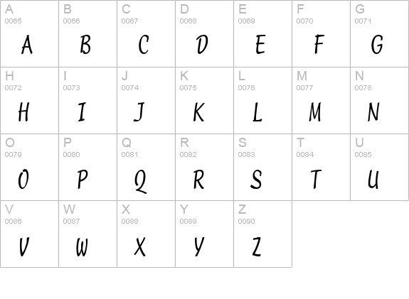 Manuscript Condensed Normal uppercase A-Z preview