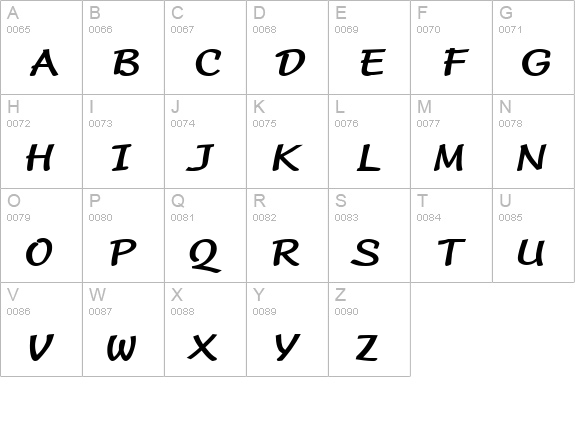 Manuscript Extended Bold uppercase A-Z preview