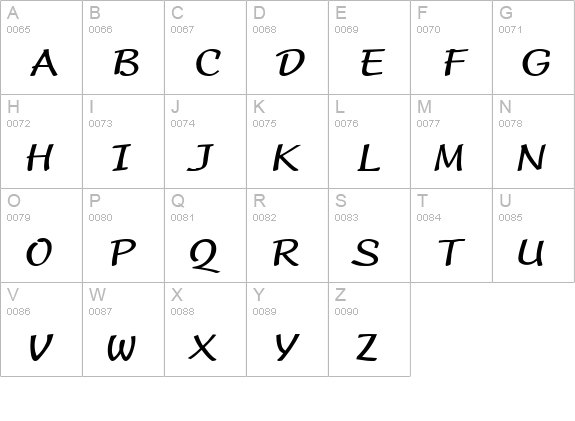 Manuscript Extended Normal uppercase A-Z preview