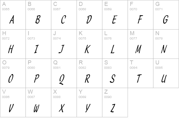 Manuscript Thin Italic uppercase A-Z preview