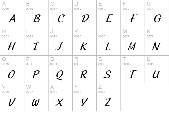 Manuscript Wide Italic uppercase A-Z preview