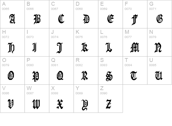 ManuscriptCondensed Normal uppercase A-Z preview