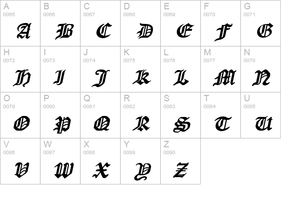 ManuscriptExtended Italic uppercase A-Z preview