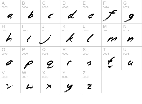 Manuscripts uppercase A-Z preview