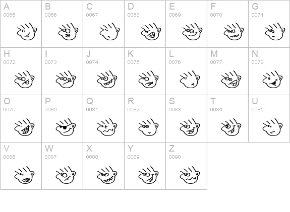 Many moods of Moe uppercase A-Z preview