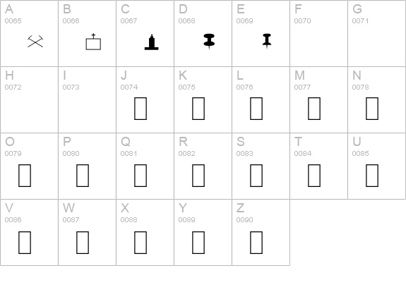 Map Symbols uppercase A-Z preview
