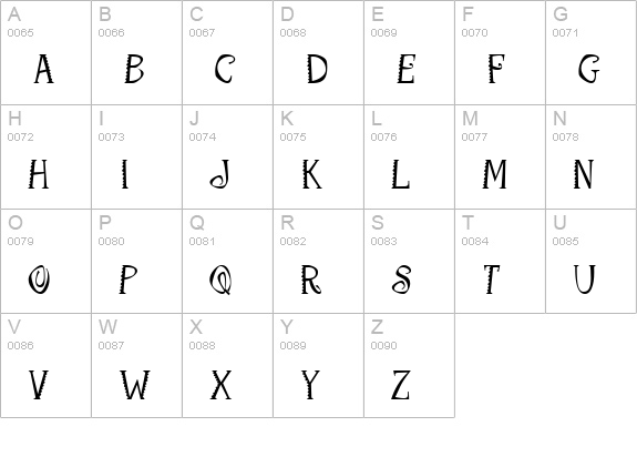 Maraca Regular uppercase A-Z preview