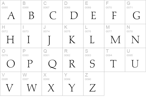 Marath-Xlight uppercase A-Z preview