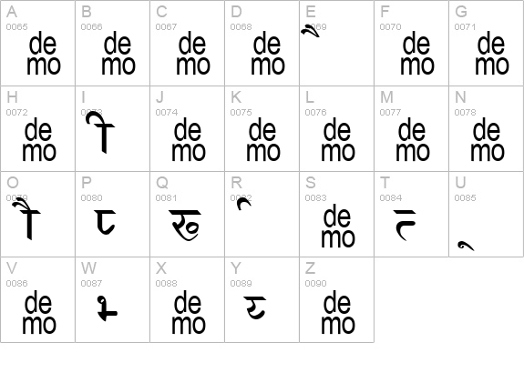 Marathi Saral-DEMO uppercase A-Z preview