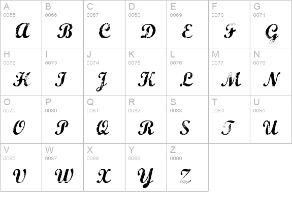 Marcelle Script uppercase A-Z preview