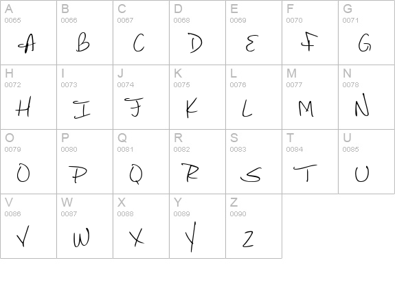 Marcello Handwriting uppercase A-Z preview