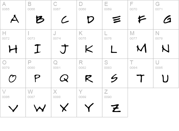 MarcosHand Regular uppercase A-Z preview