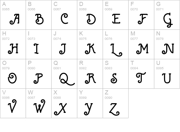 Marema Typeface uppercase A-Z preview