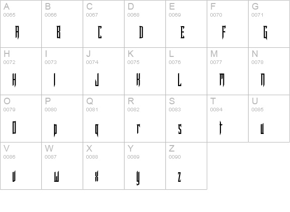 MargoGothic uppercase A-Z preview