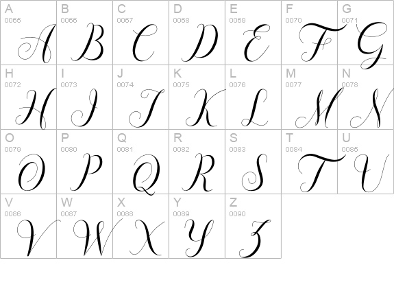 Mariana Oghawa uppercase A-Z preview