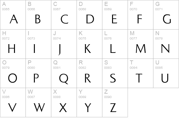 Marina uppercase A-Z preview