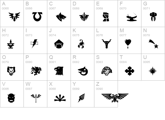 Marines uppercase A-Z preview