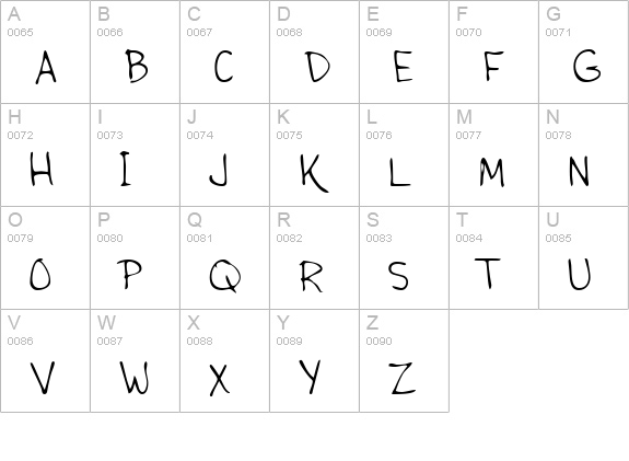 MarionsHand Regular uppercase A-Z preview
