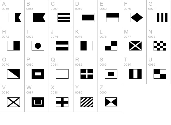 Maritime Flags uppercase A-Z preview