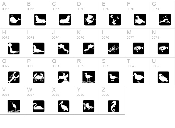 Maritime Reversed uppercase A-Z preview