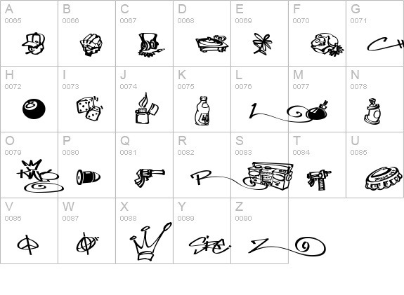 Marker Icons uppercase A-Z preview