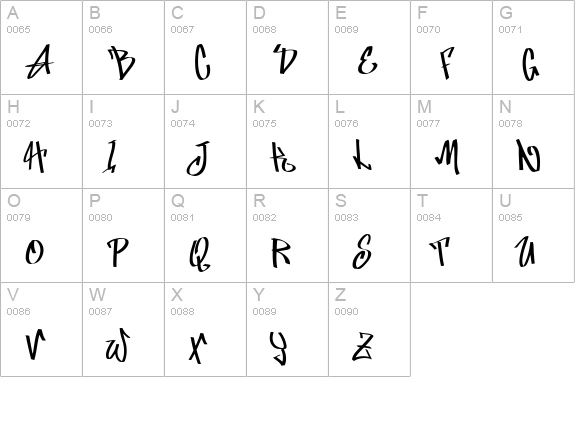 Marker Skinny uppercase A-Z preview