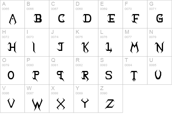 Marlen The Ponderosa uppercase A-Z preview