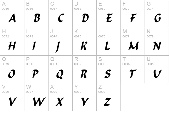 Marlin Condensed BoldItalic uppercase A-Z preview