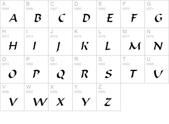 Marlin Thin Italic uppercase A-Z preview