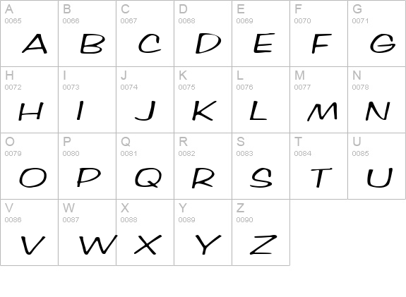 MarloExtended Italic uppercase A-Z preview