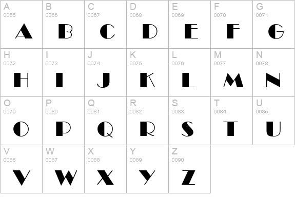 Marquee uppercase A-Z preview