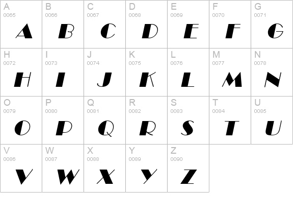 Marquee Italic uppercase A-Z preview