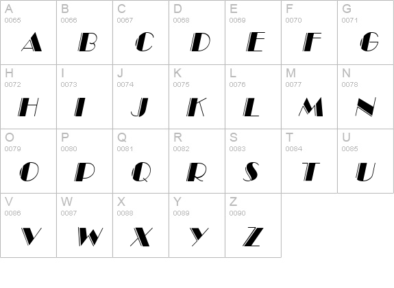 MarqueeEngraved Italic uppercase A-Z preview