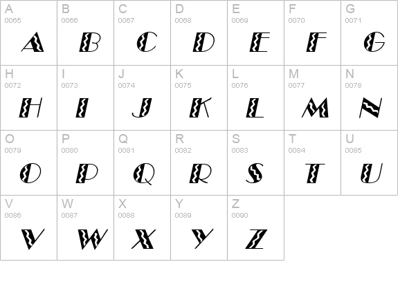 MarqueeFlash Italic uppercase A-Z preview