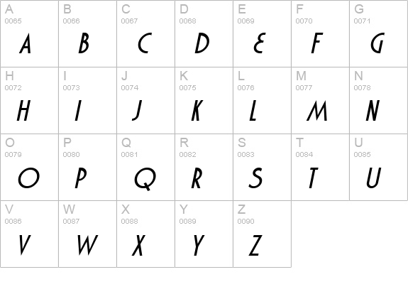 Marquisette BTN BoldOblique uppercase A-Z preview