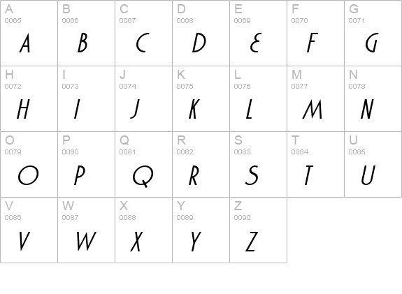 Marquisette BTN Oblique uppercase A-Z preview