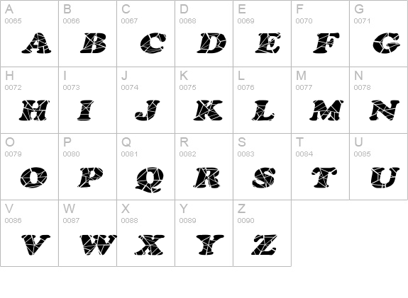 Marshmallow Cracked-Extended Italic uppercase A-Z preview
